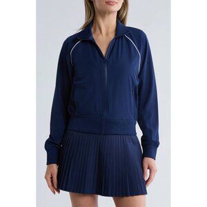 YOGALICIOUS NWT LIGHTSTREME MYSTIC CROP NAVAL ACADEMY/WHITE BOMBER JACKET.SIZE S